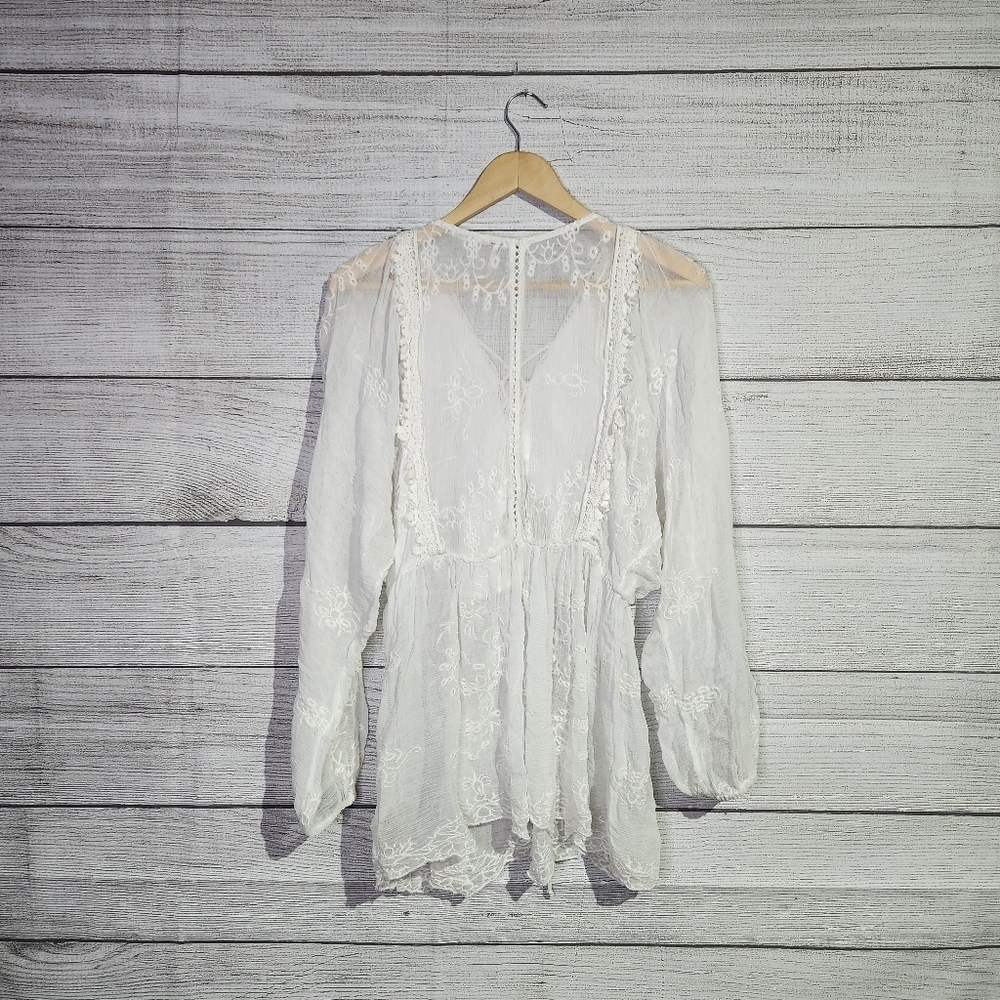 Free People White Lace Women's Top, Size XS - Picture 7 of 9